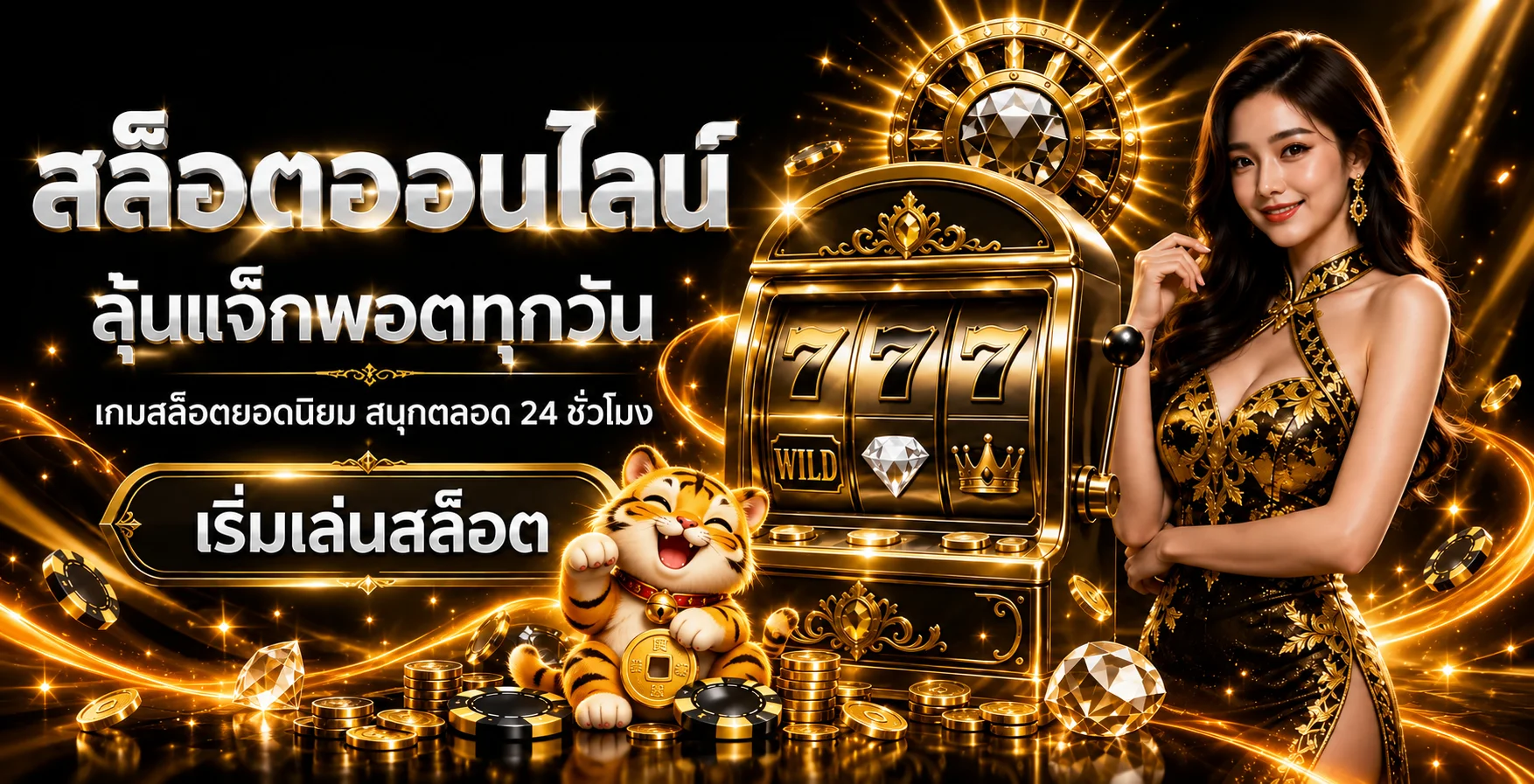 สล็อตออนไลน์ใน HuayThai พร้อมตัวละครมาสคอตสีทอง